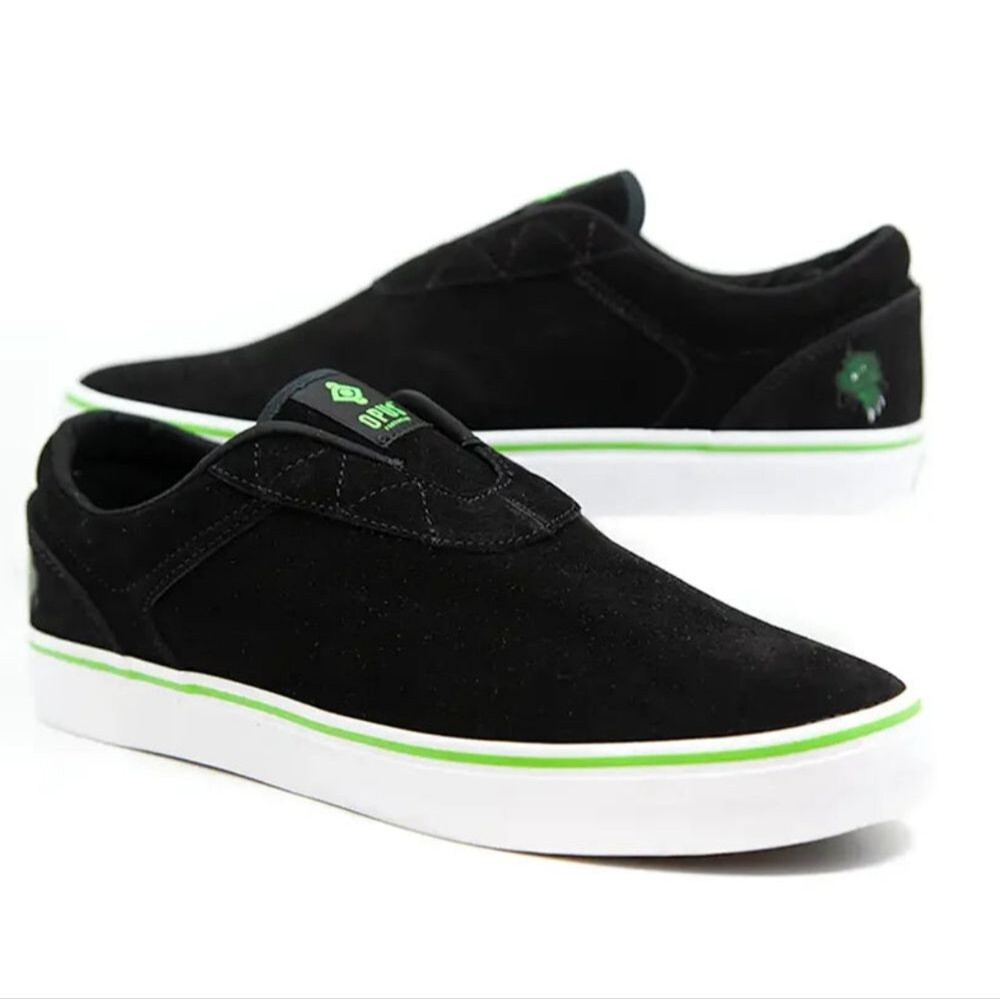Opus Footwear Men's Honey Slip On Skate Shoes Sneakers, Swampy/Black/Green, 6